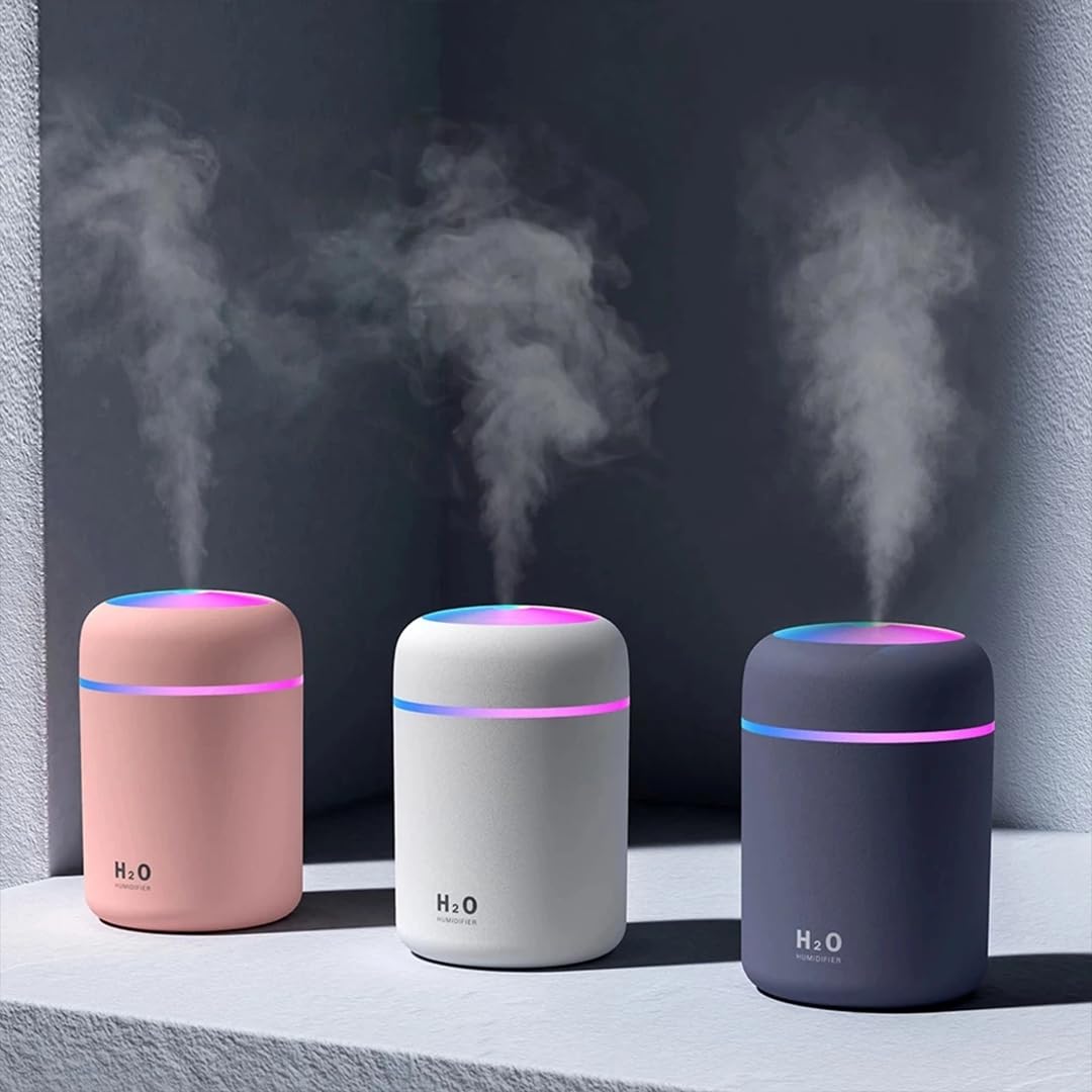 PURE AROMA 300ml Essential Oil Diffuser & Humidifier – Ultrasonic Cool Mist, Quiet Operation, LED Lights – Aromatherapy Air Freshener for Home, Office, Car, Bedroom, Spa & Yoga (H2o_Humidifier)