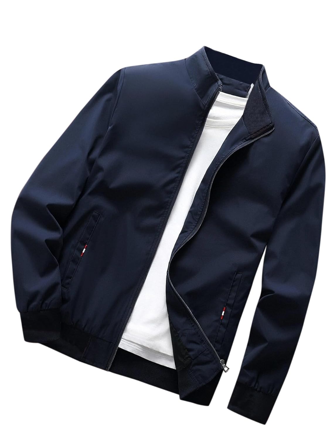 TAGAS Men’s Regular Jacket Fit For Casual Wear || Low-Cut Standing Collar || Full Sleeve | Latest Stylish Jacket For Men ||Regular Fit Zip-Up Casual jacket|| bomber jacket for men(MJ-9015)