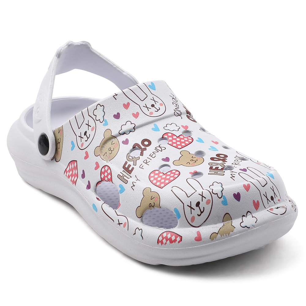 Liberty Lucy&Luke ALEX-K3E Kids Clogs for Boys & Girls | Lightweight Slip-On Clogs – Beige & White | Durable & Soft EVA Sole | Comfortable & Breathable Sandals for Walking, Beach & Every Day Wear