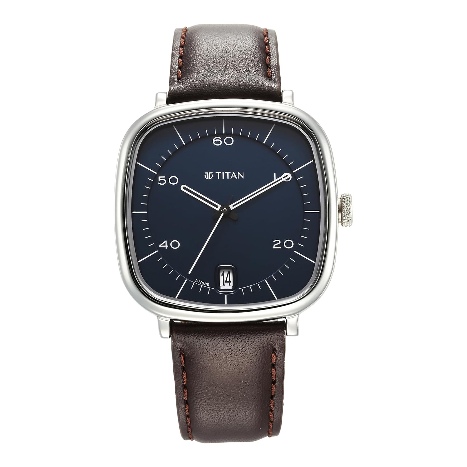 Titan Neo Curve Quartz Analog with Date Blue Dial Brown Leather Strap Watch for Men – NT1885SL03