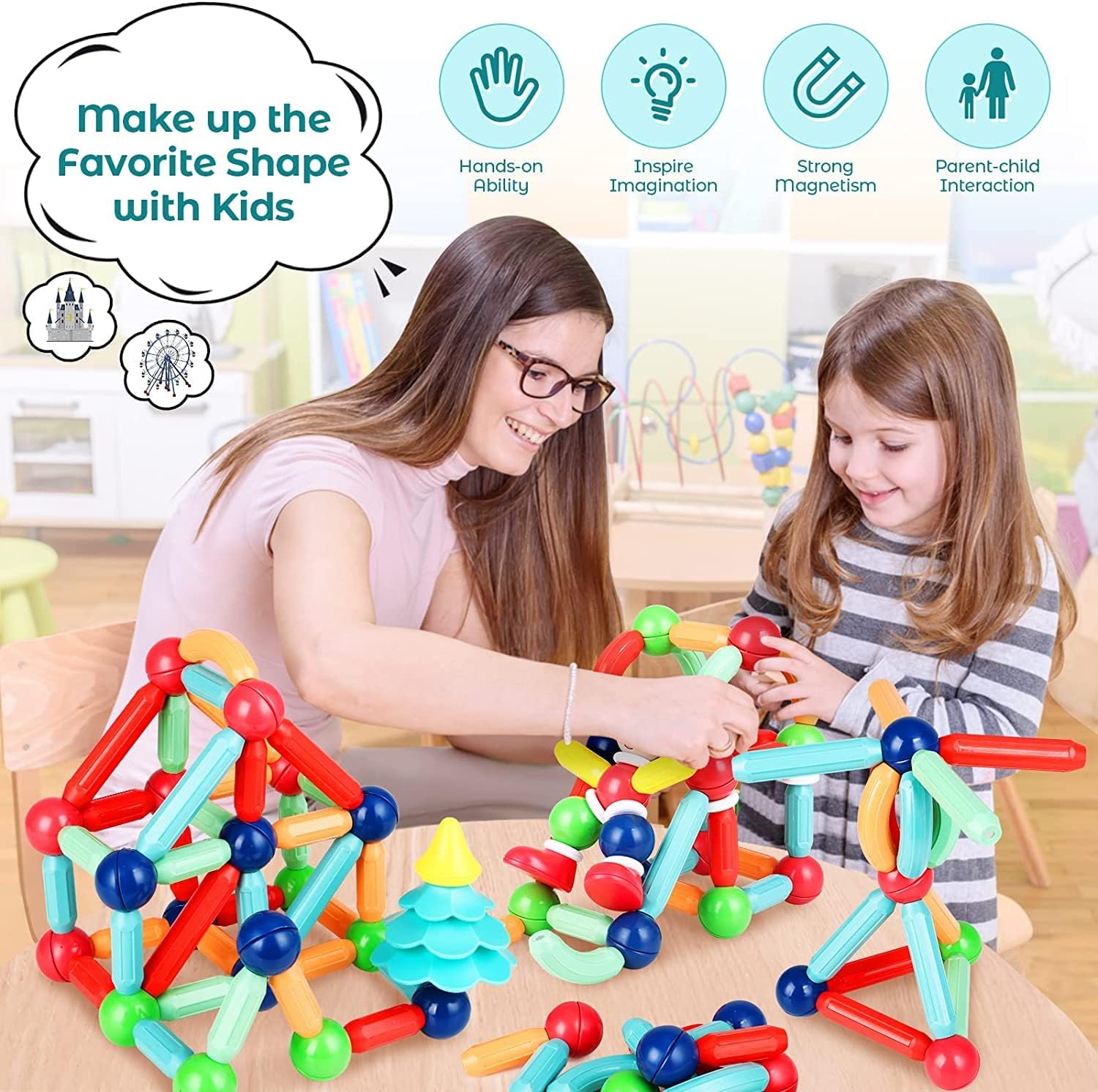 PRIME DEALS Magnetic Sticks Building Blocks For Kids Toys For Girls|Magnetic Toys For Boys Age 3+ Year 4-14 Old Educational Stem Learning Magnet Stick With Balls Game Set (25 Pcs),Multicolor PRIME DEALS Magnetic Sticks Building Blocks For Kids Toys For Girls|Magnetic Toys For Boys Age 3+ Year 4-14 Old Educational Stem Learning Magnet Stick With Balls Game Set (25 Pcs),Multicolor
