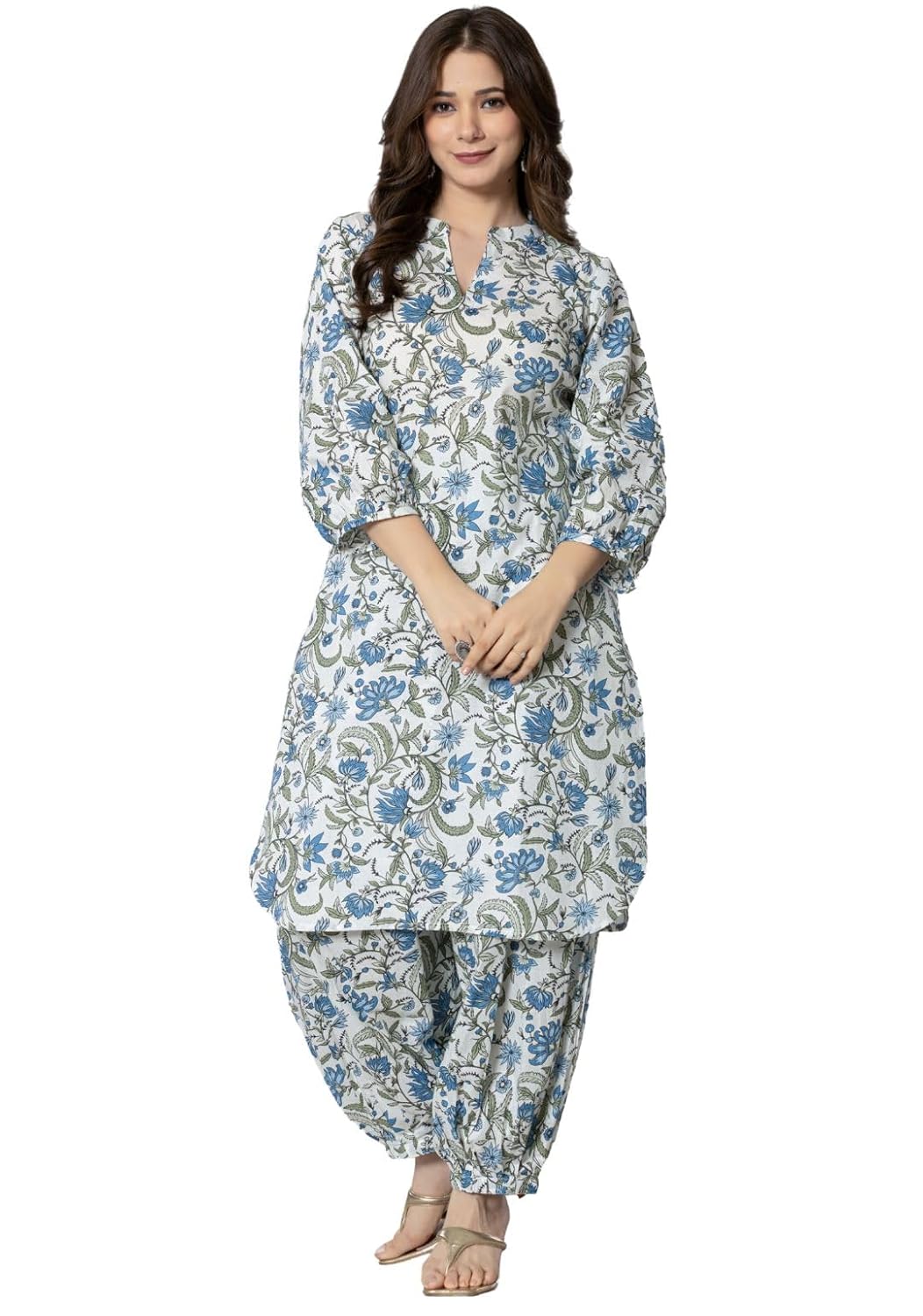 rytras Women’s Cotton Kurta Set with Palazzo Pants