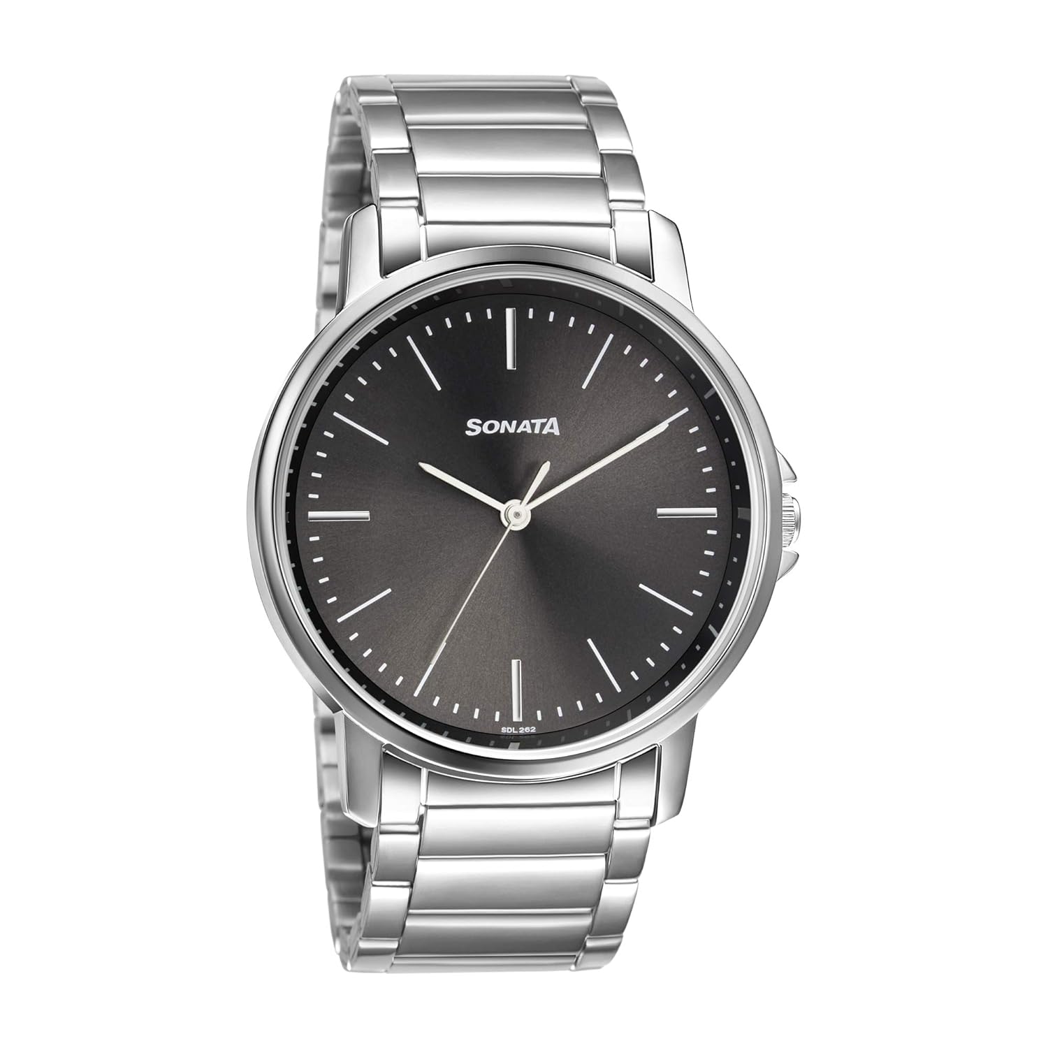 Sonata Essentials Quartz Analog Black Dial Silver Stainless Steel Strap Watch for Men – NS77083SM05W
