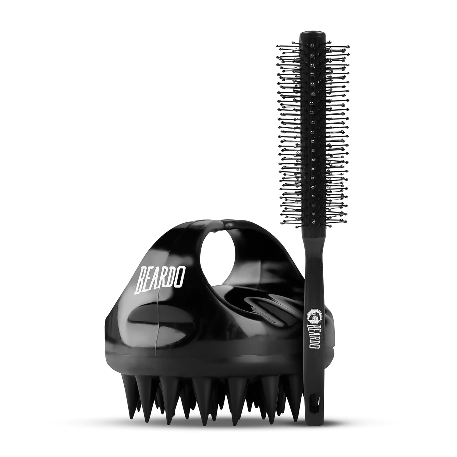 Beardo Advance Scalp Massager & Roller Brush for Men | Men Accessories | Soft Silicone Bristles for Dry Massage, Oil & Shampoo | Hair comb (Set of 2)