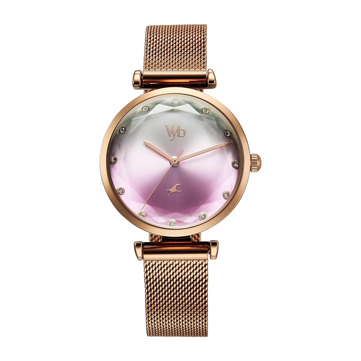 Fastrack Vyb Aura Quartz Analog Silver & Pink Dial Watch for Women Fastrack Vyb Aura Quartz Analog Silver & Pink Dial Watch for Women