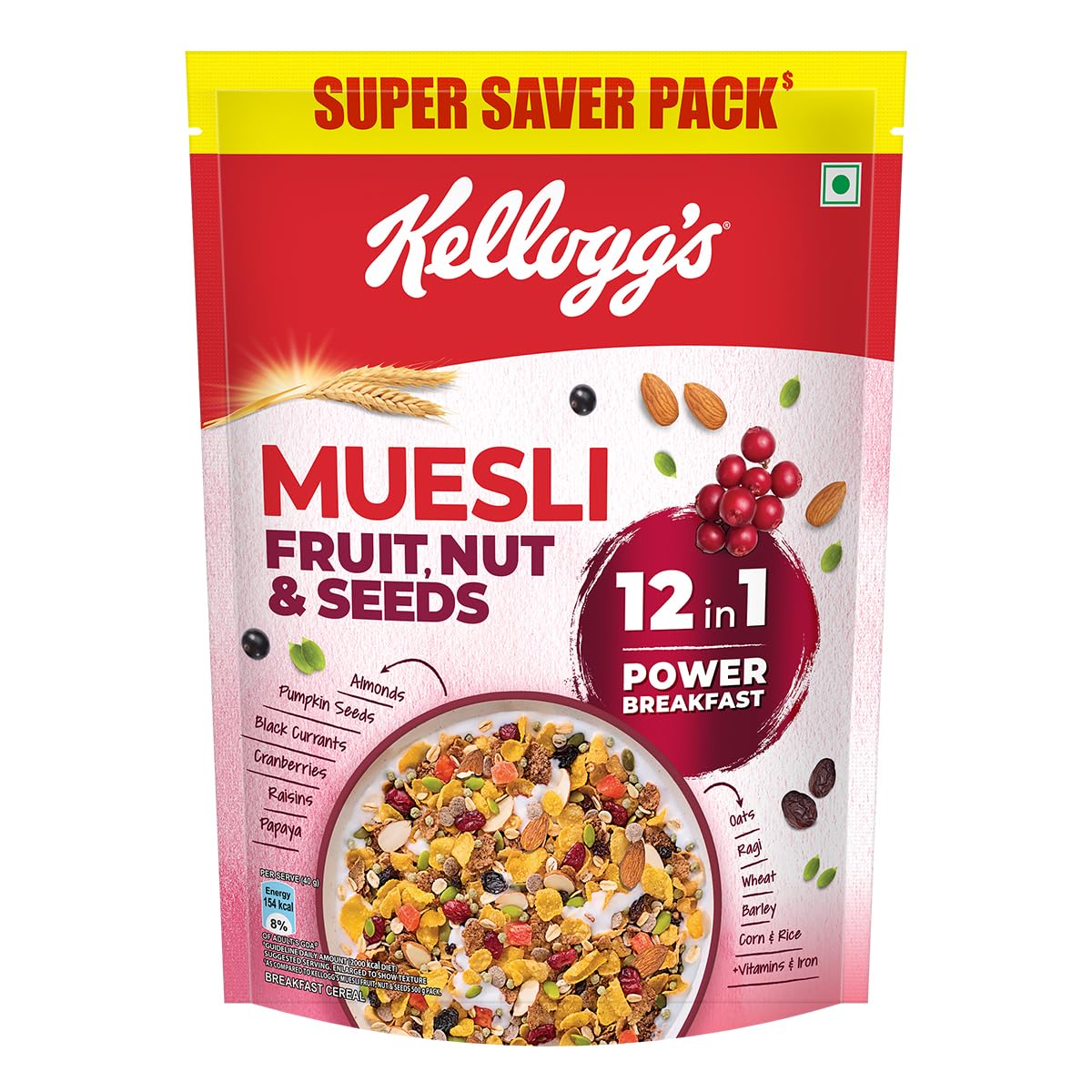 Kellogg’s Muesli Fruit Nut & Seeds 750G | 12-In-1 Power Breakfast | India’S No. 1 Muesli | Multigrain Breakfast Cereal Kellogg’s Muesli Fruit Nut & Seeds 750G | 12-In-1 Power Breakfast | India’S No. 1 Muesli | Multigrain Breakfast Cereal