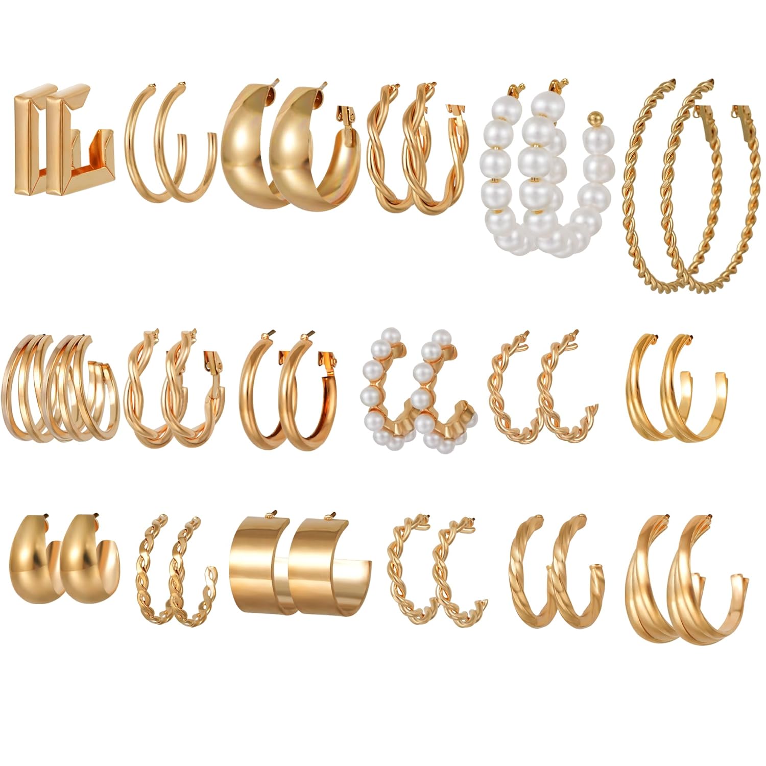 Shining Diva Fashion 18 Pairs Combo Earring Set Latest Stylish Western Earrings for Women and Girls (15844er) Shining Diva Fashion 18 Pairs Combo Earring Set Latest Stylish Western Earrings for Women and Girls (15844er)