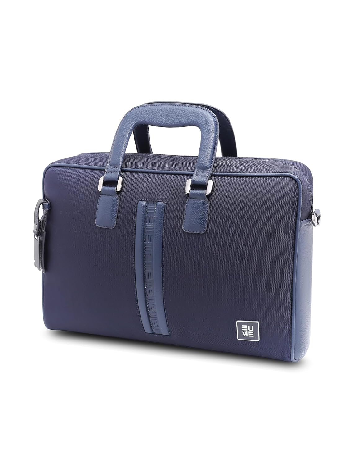 EUME Briefcase Laptop Bag for Men | Office Bag for Men & Women | With Padded Compartment | Vegan Leather & Nylon Fabric | Fits Up to 15.6″ Laptop & MacBook, 12L