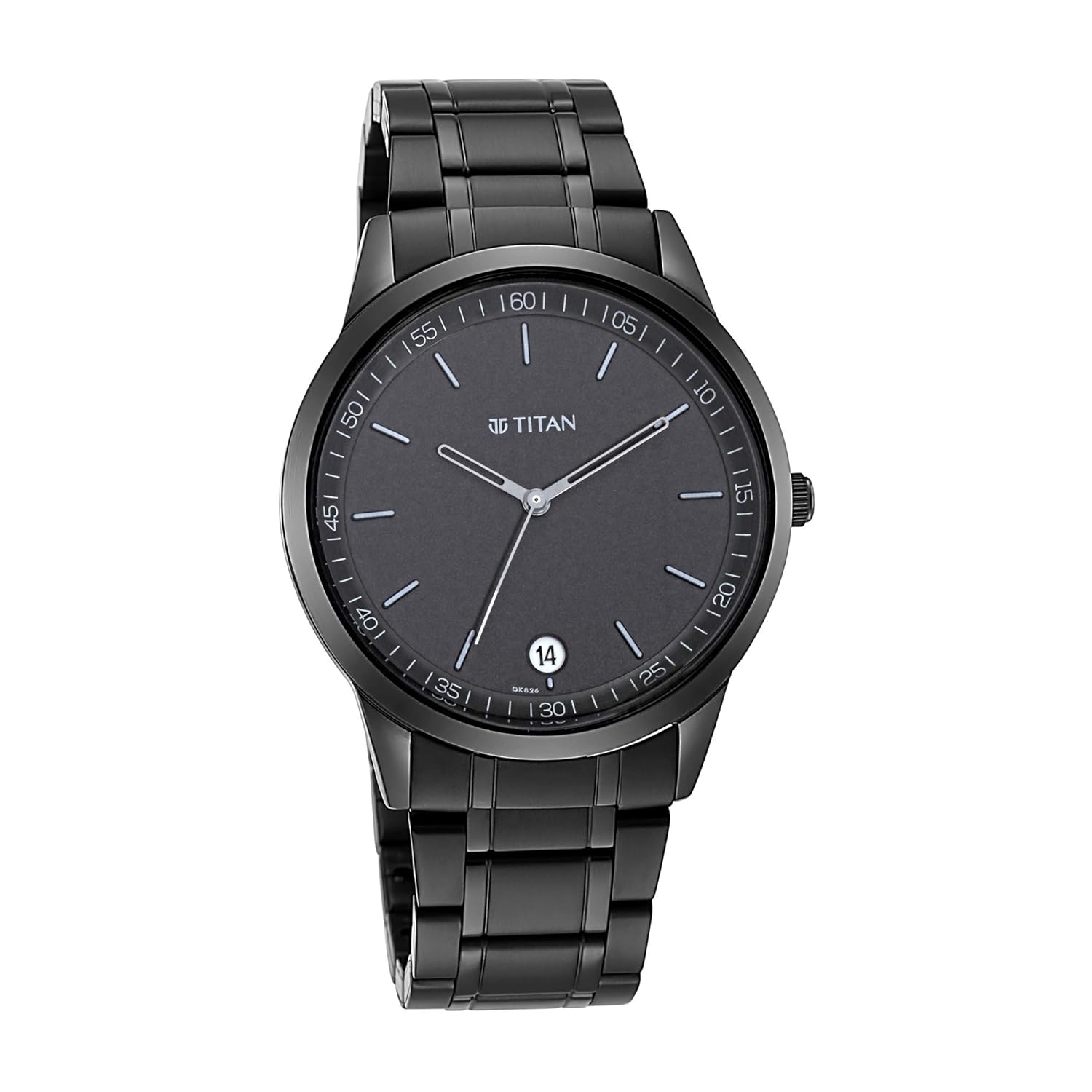 Titan Minimalist Quartz Analog with Date Black Dial Black Metal Strap Watch for Men – NT1806NM01