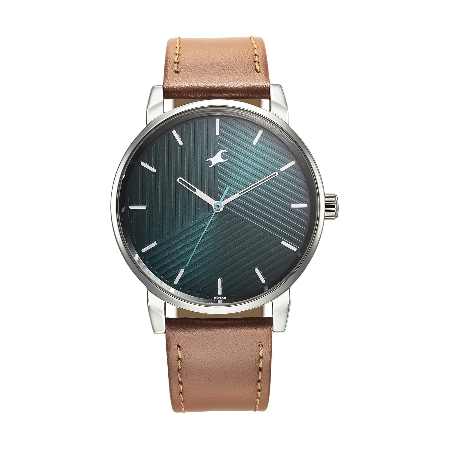 Fastrack Men Stunners Quartz Analog Peacock Green Dial Brown Leather Strap Watch for Guys – 3278SL03