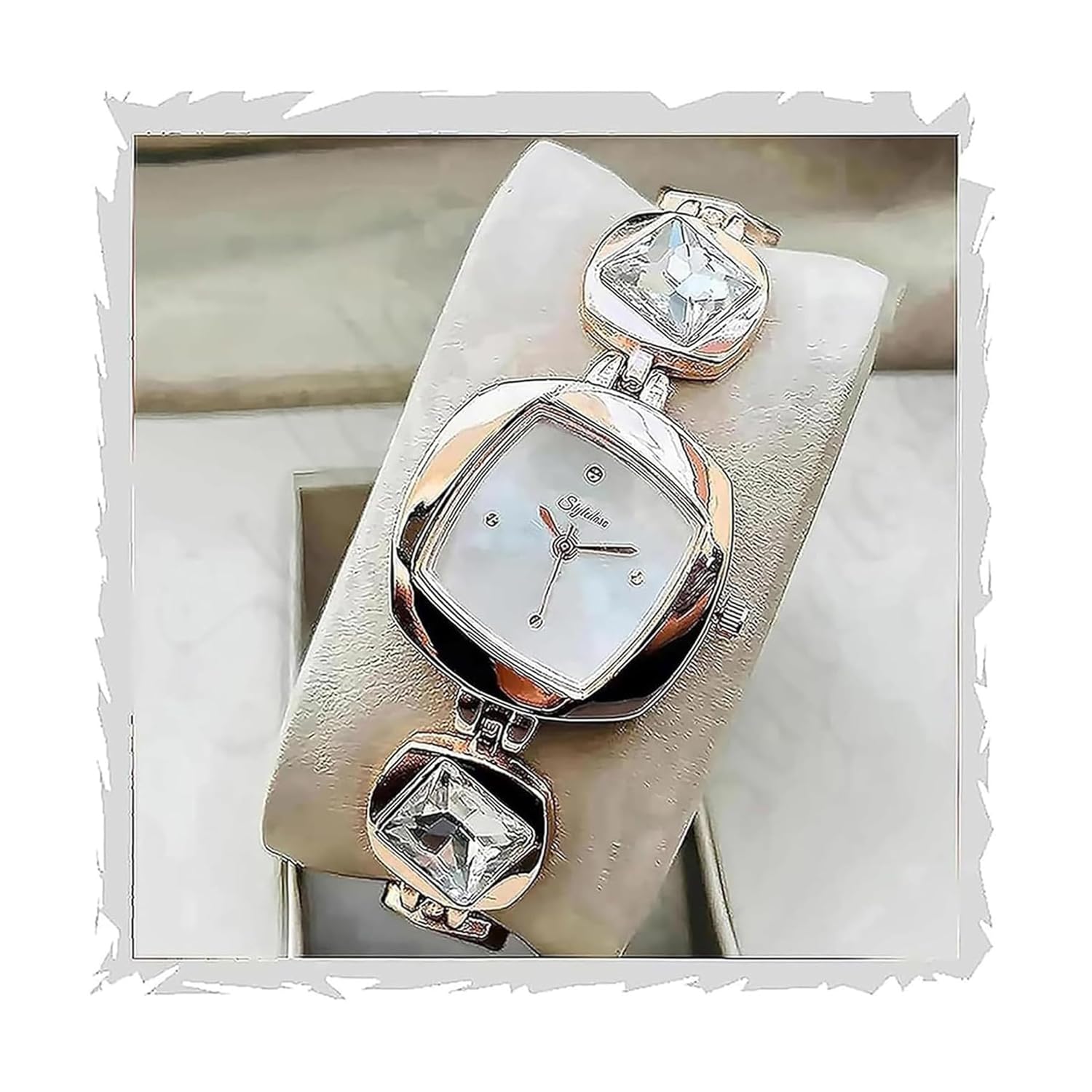 styledose Luxury Dial in Square case with Ston Studded brecelet Strap Quartz Analogue Wrist Watches for Women’s & Girls&Miss&Ladies