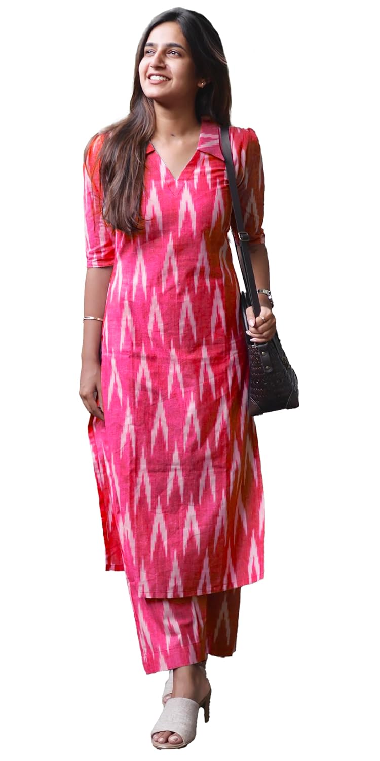 Sun Fashion And Lifestyle Women’s Cotton Stitched Ikkat Printed Kurta Set for Women Sun Fashion And Lifestyle Women’s Cotton Stitched Ikkat Printed Kurta Set for Women
