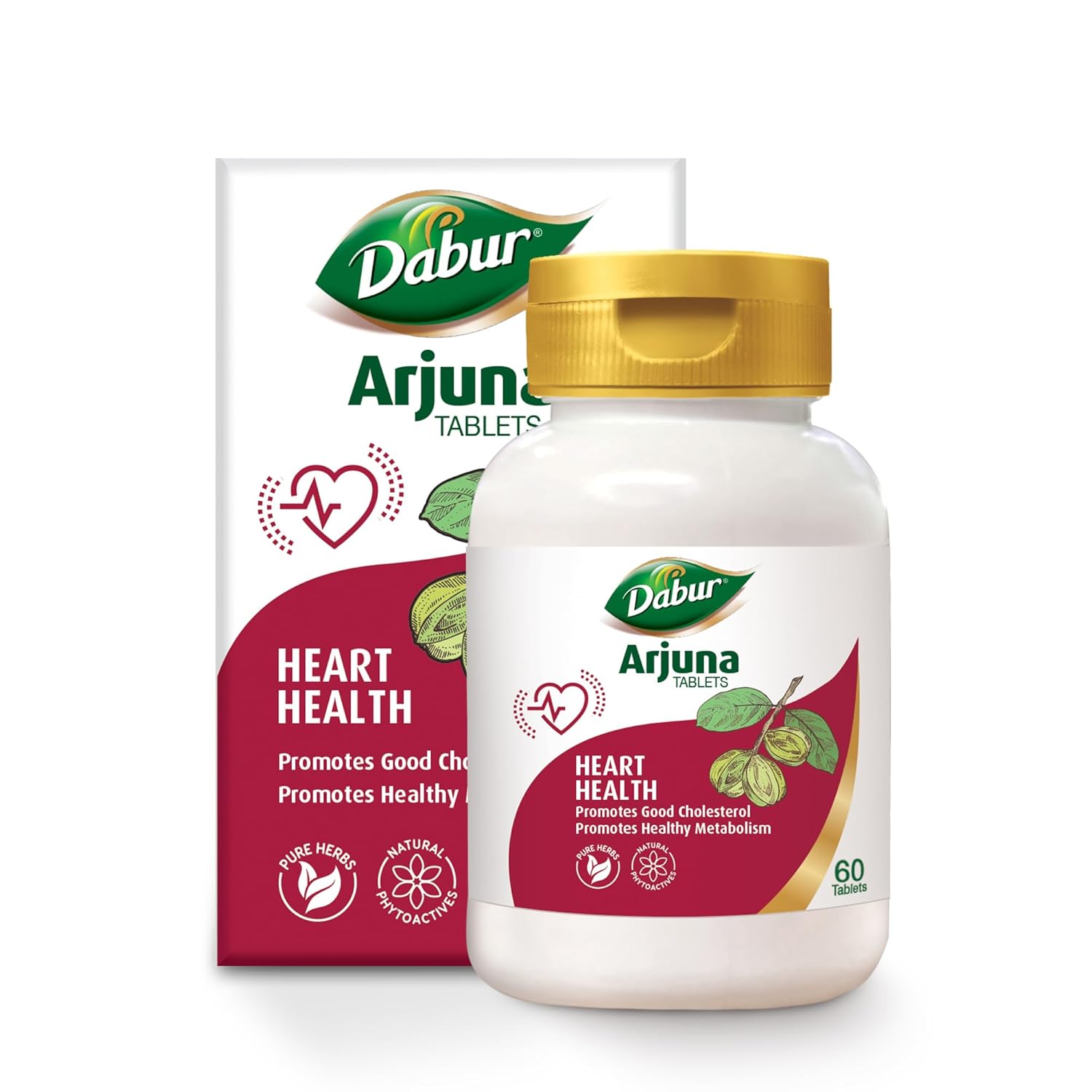 DABUR Arjuna Tablets – 60 Tabs | Promotes Heart Health | Manages Cholesterol Level | Promotes Healthy Metabolism,Pack of 1
