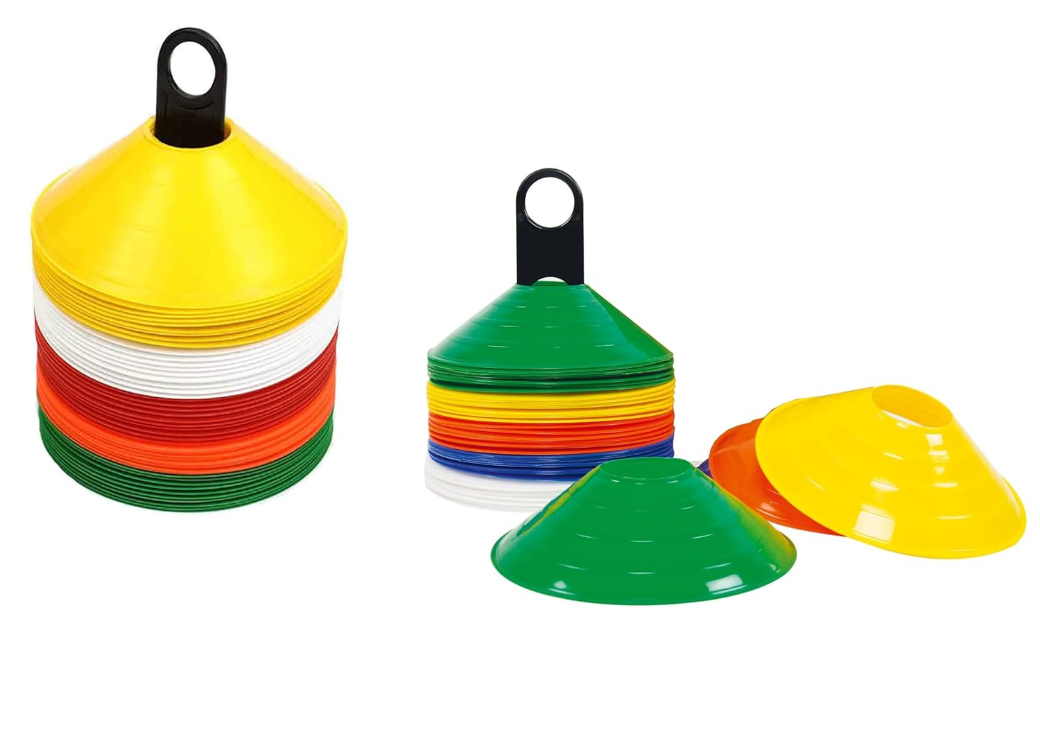Protoner Sports Training Disc Cones, Multicolour Ground Markers, Set of 50-10 Options, Agility Training Equipment (Set of 20 pcs)