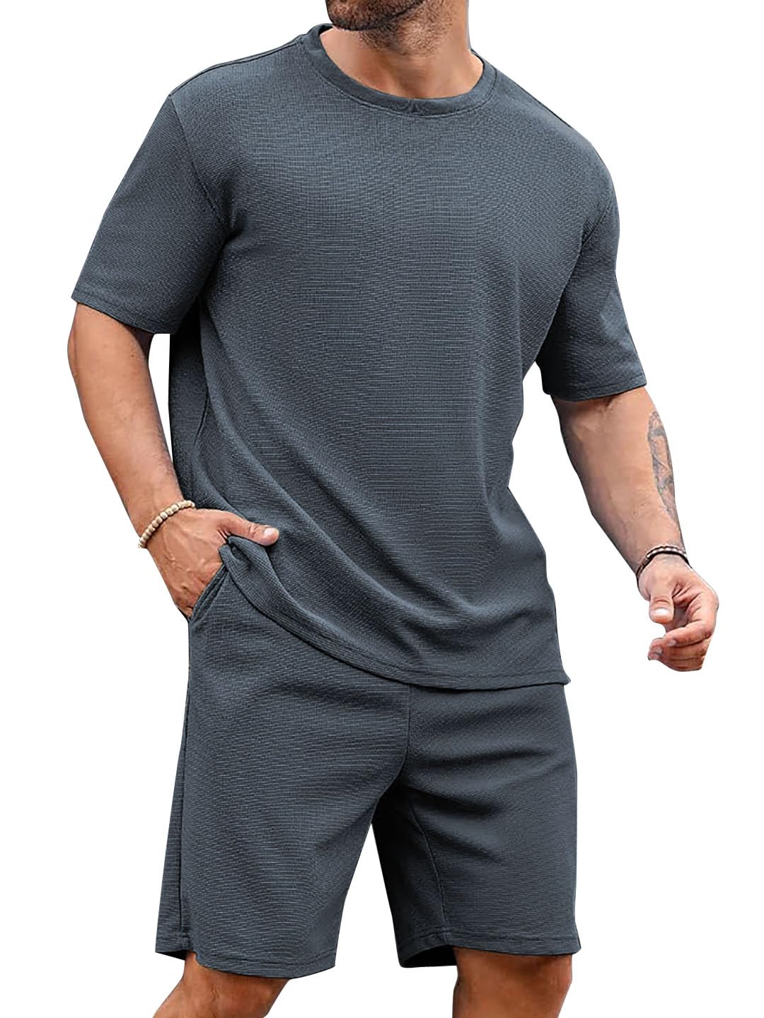 Vogaan Men’s T-Shirt and Shorts Set | Top & Shorts Night Suits Set | Night Wear for Men