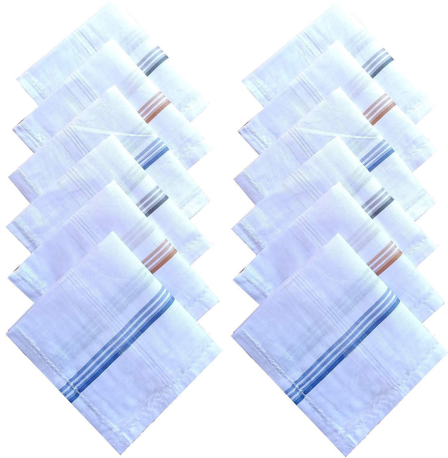 Kuber Industries Cotton 12 Piece Men’s Handkerchief Set – White (CTKTC05634) Standard Kuber Industries Cotton 12 Piece Men’s Handkerchief Set – White (CTKTC05634) Standard