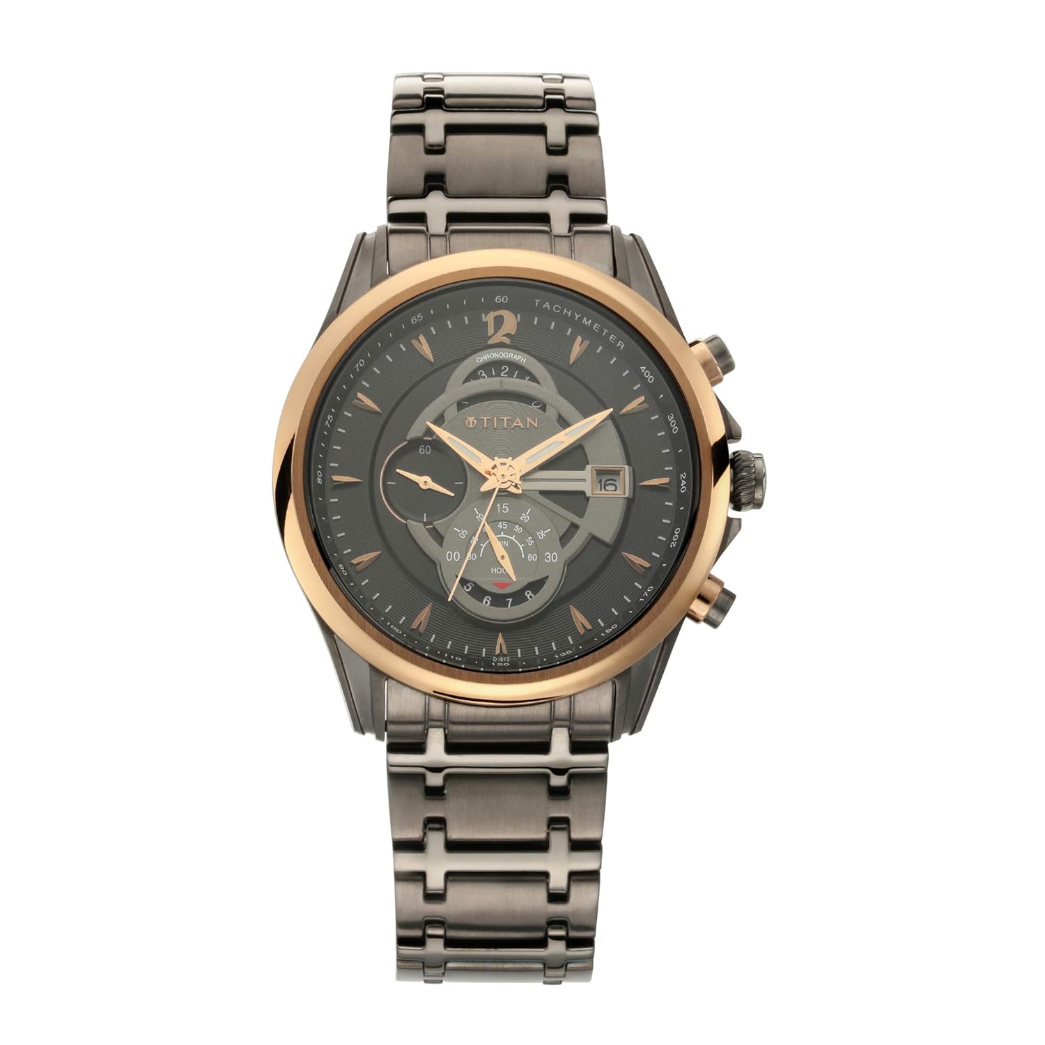 Titan Metal Maritime Analog Grey Dial Men’s Watch Nm1830Km01/Nn1830Km01, Band Color-Grey