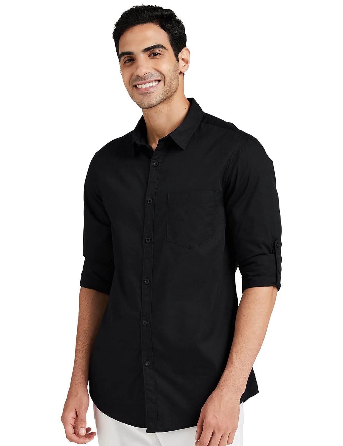 Amazon Brand – Symbol Men’s Cotton Shirt | Casual | Plain | Full Sleeve | Summer – Regular Fit (Available in Plus Size and Combo Pack of 2)