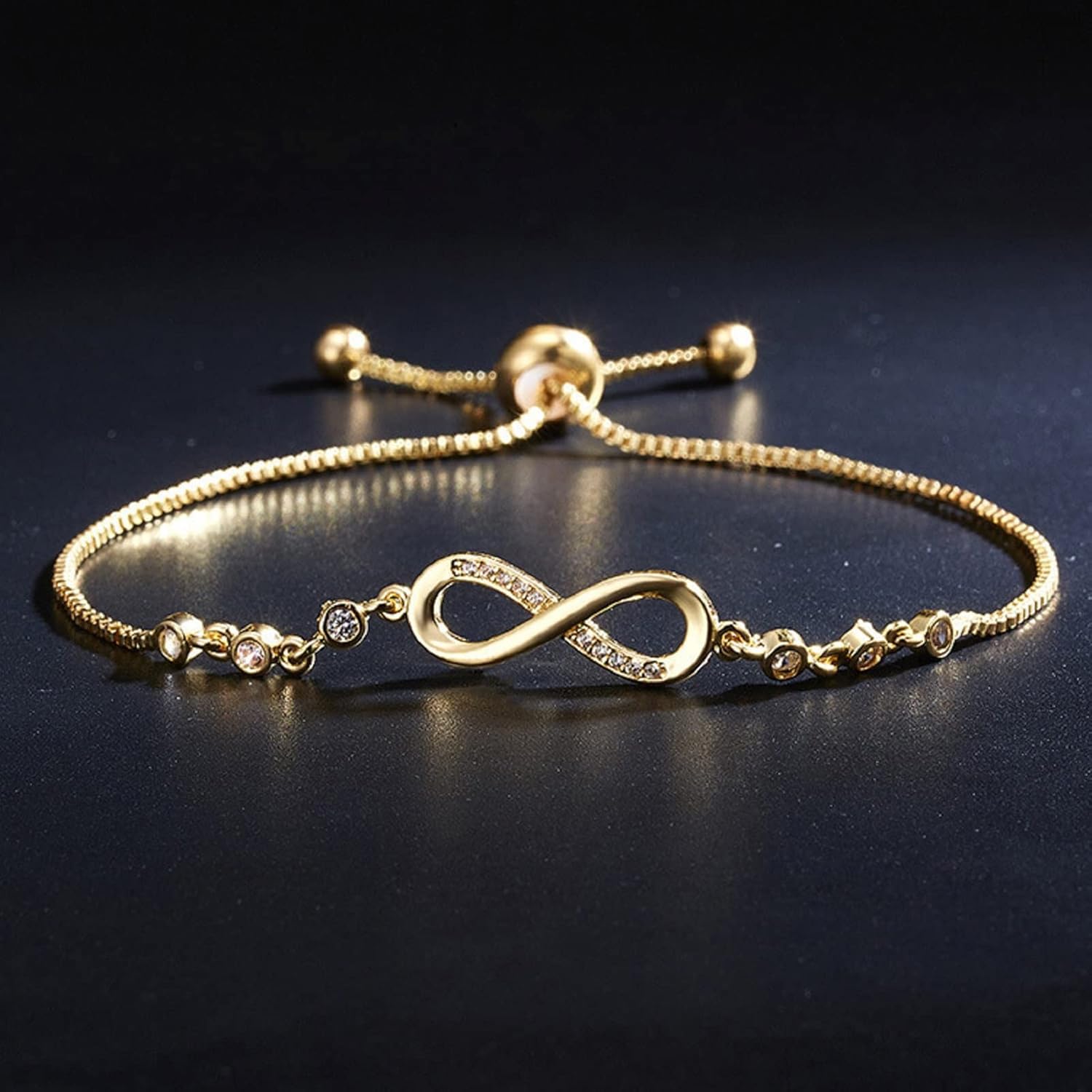 Shining Diva Fashion Endless Love Crystal Infinity Bracelet for Women CZ Diamonds Latest Stylish Adjustable Charm Tennis Bracelet for Girls Shining Diva Fashion Endless Love Crystal Infinity Bracelet for Women CZ Diamonds Latest Stylish Adjustable Charm Tennis Bracelet for Girls