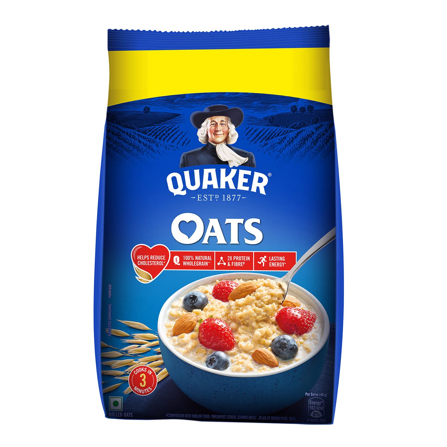 Quaker Oats 1Kg, Rolled Oats Natural Wholegrain, Nutritious Breakfast Cereals, Dalia Porridge, Easy To Cook, Honey Quaker Oats 1Kg, Rolled Oats Natural Wholegrain, Nutritious Breakfast Cereals, Dalia Porridge, Easy To Cook, Honey