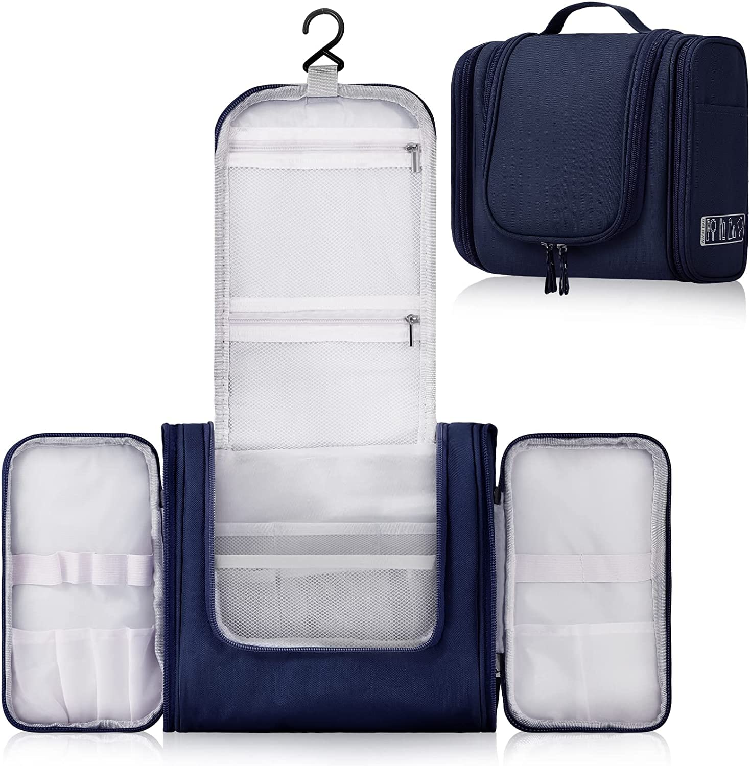 House of Quirk Hanging Toiletry Kit Bag Extra Large Capacity Travel Organizer Bags For Men And Women Durable Waterproof Nylon Makeup Bag For Toiletries,Cosmetics, Brushes (Navy Blue),W-11 Cm House of Quirk Hanging Toiletry Kit Bag Extra Large Capacity Travel Organizer Bags For Men And Women Durable Waterproof Nylon Makeup Bag For Toiletries,Cosmetics, Brushes (Navy Blue),W-11 Cm
