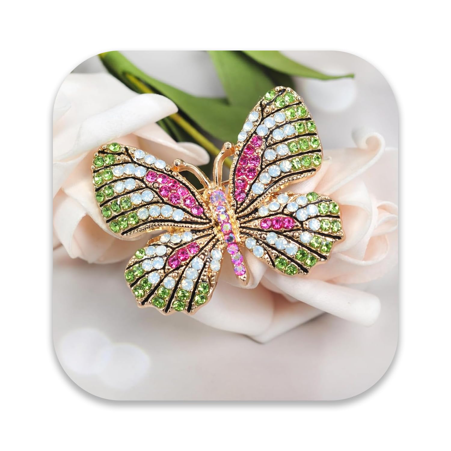 VAMA FASHIONS Gold Plated Multicolor Butterfly Brooch Pin Glittery Lapel Pin Sarees Dresses Blazers Coats Brooch Accessories Jewelry For Girls VAMA FASHIONS Gold Plated Multicolor Butterfly Brooch Pin Glittery Lapel Pin Sarees Dresses Blazers Coats Brooch Accessories Jewelry For Girls