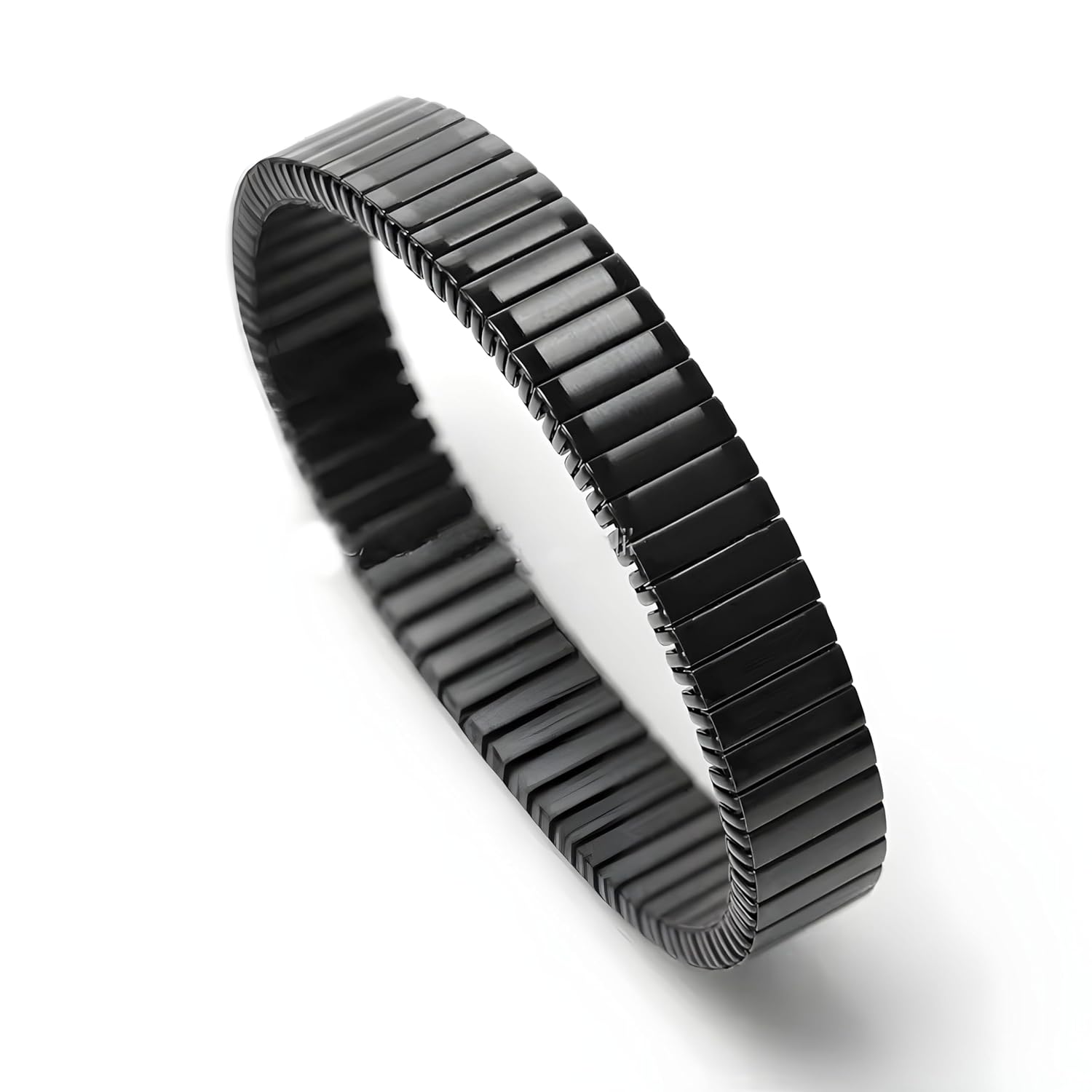VAMA FASHIONS Stylish Mens Stainless Steel Stretchable Elastic Bracelets Casual Formal Silver Stretch Link Wristband Hand Bracelet for Men Boy’s