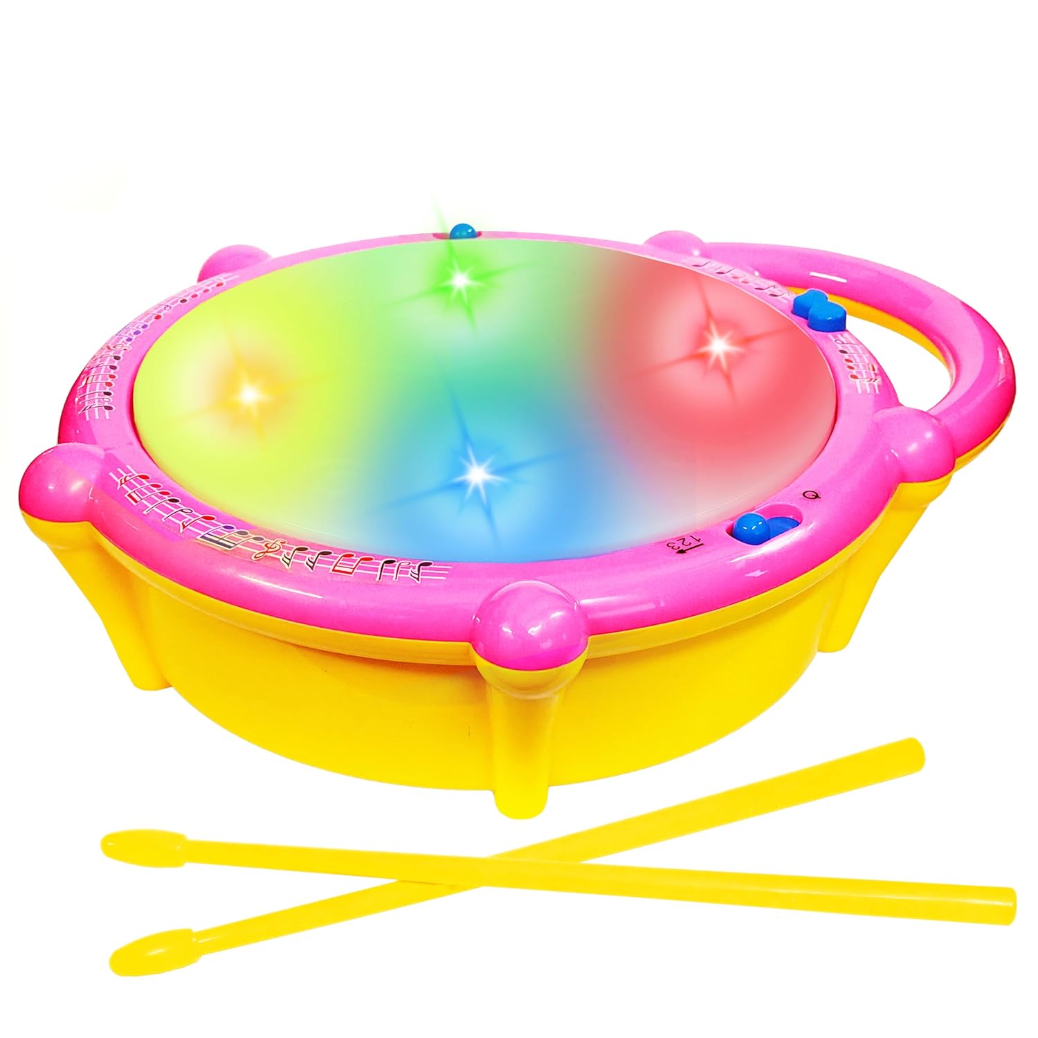 VGRASSP Flash Drum Toy with 2 Mallets for Kids | Multicolor 3D Lights | Dynamic Musical Instrument | Toy for Baby and Toddlers | Battery Operated Toy | for 2 3 4 5 6 Year Old Boys & Girls VGRASSP Flash Drum Toy with 2 Mallets for Kids | Multicolor 3D Lights | Dynamic Musical Instrument | Toy for Baby and Toddlers | Battery Operated Toy | for 2 3 4 5 6 Year Old Boys & Girls