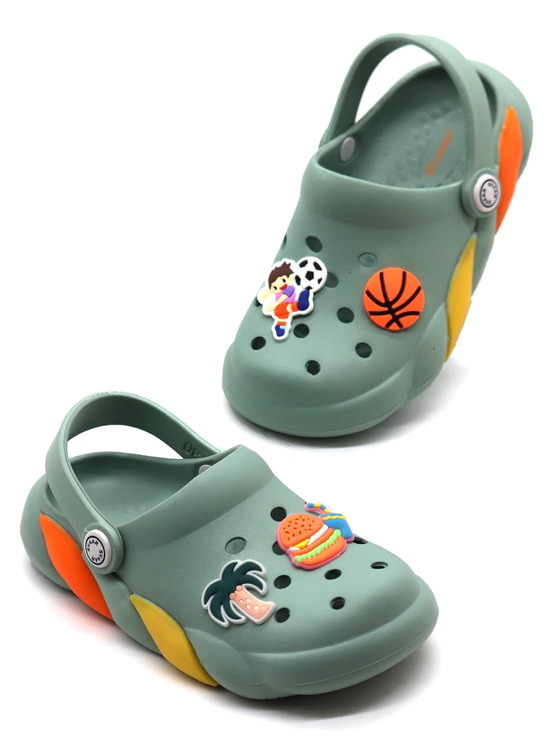 SVAAR Slingback Clog Shoes for Boys & Girls || Indoor & Outdoor Sandals Clogs for Kids with 4 Cartoon Charm SVAAR Slingback Clog Shoes for Boys & Girls || Indoor & Outdoor Sandals Clogs for Kids with 4 Cartoon Charm