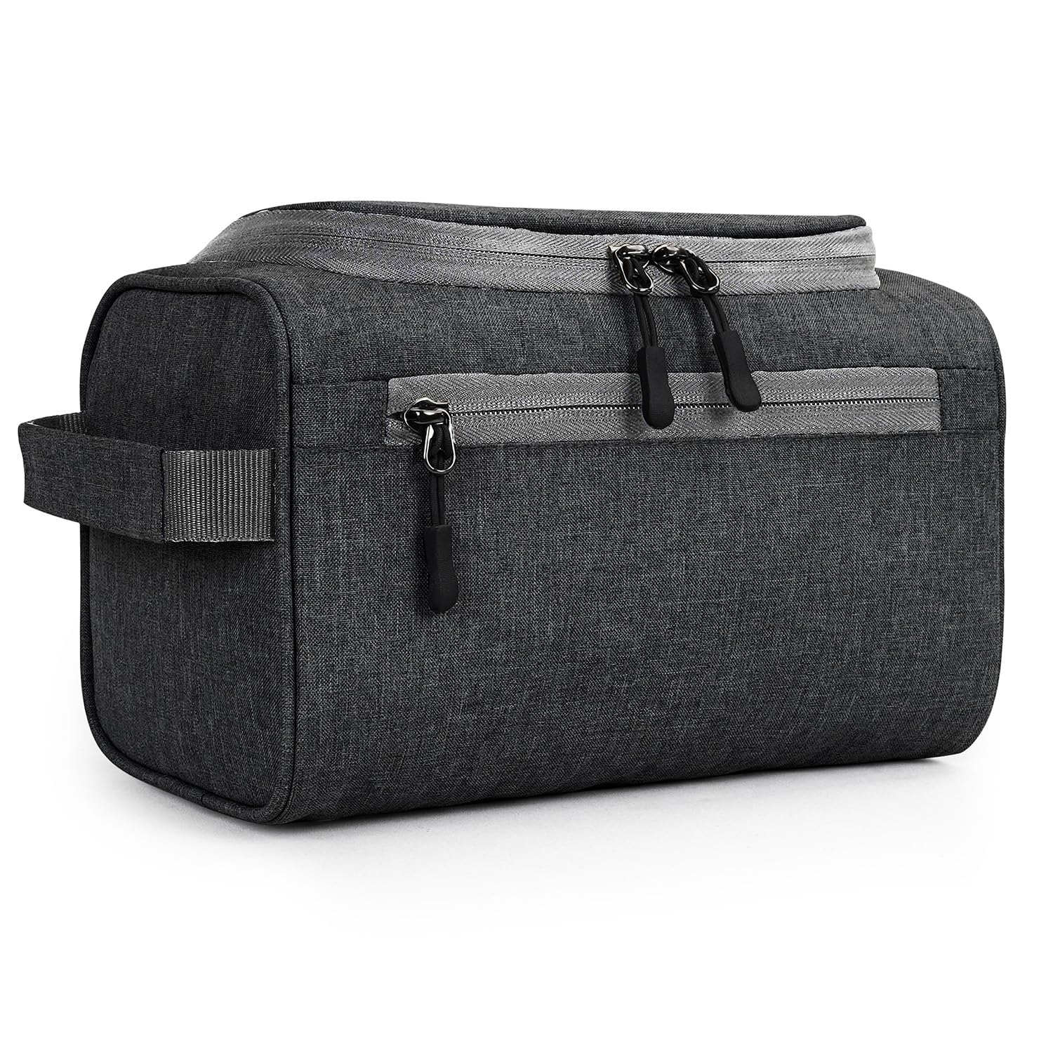 FATMUG Polyester Travel Bag -Toiletry Organizer Hanging Dopp Kit For Men, Cosmetics Pouch For Women- Dark Grey – 6 Cm, S
