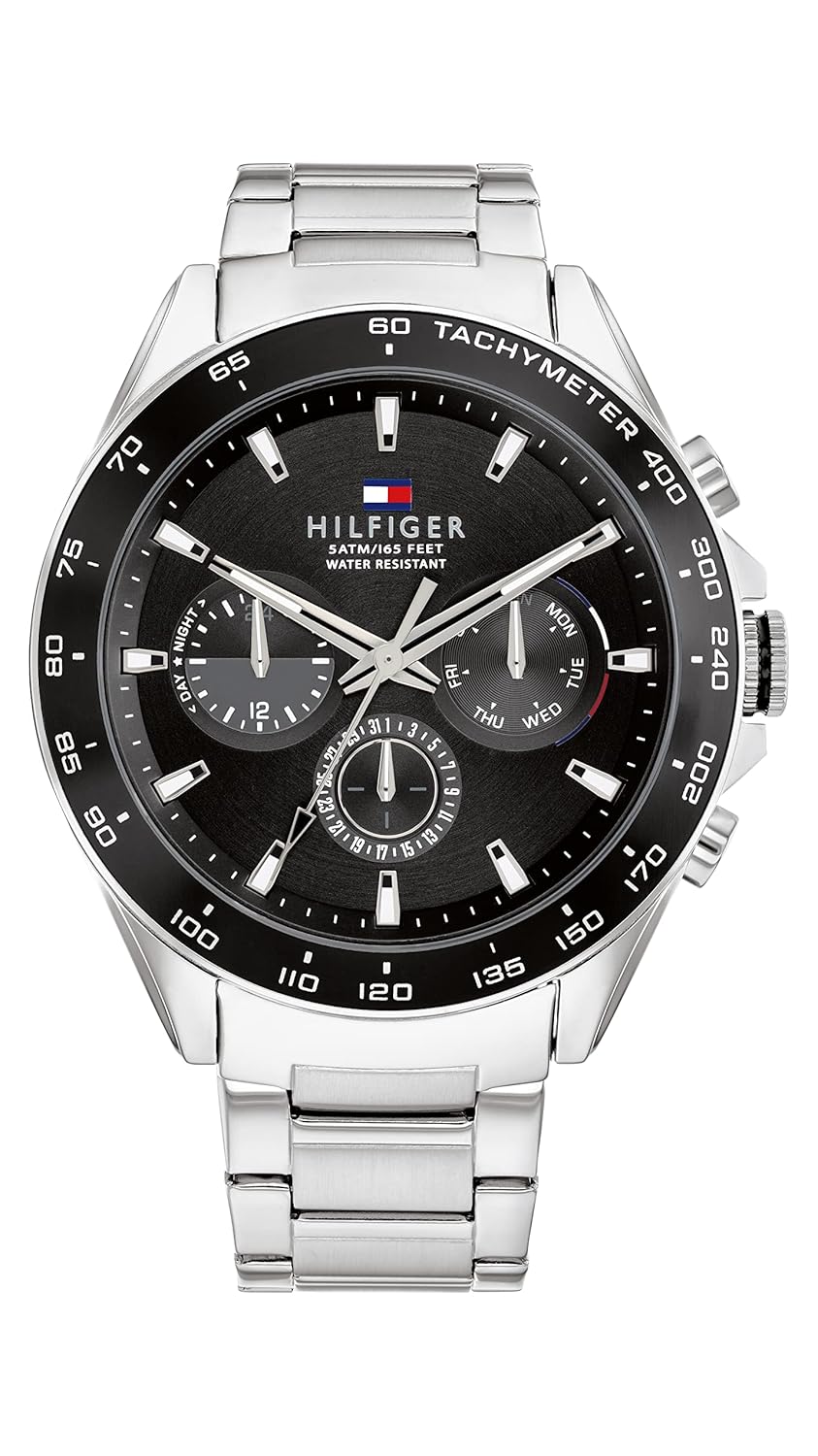 Tommy Hilfiger Black Dial Round Shaped Sport Men Analog Watch_TH1791967W