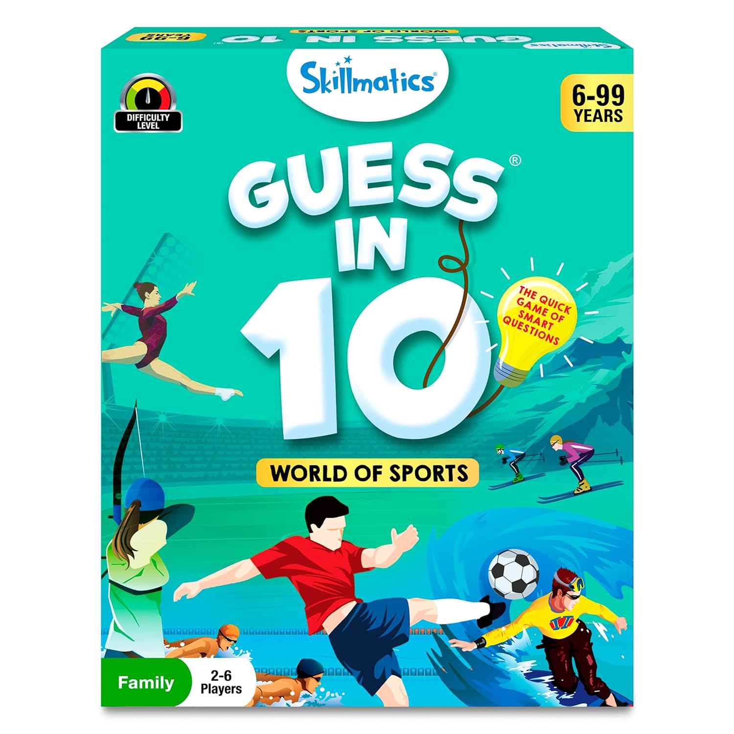 Skillmatics Guess in 10 Sports, Perfect for Boys, Girls, Kids, and Families Who Love Card Games, Toys, Travel Games, Gifts for Ages 6, 7, 8, 9 and Up