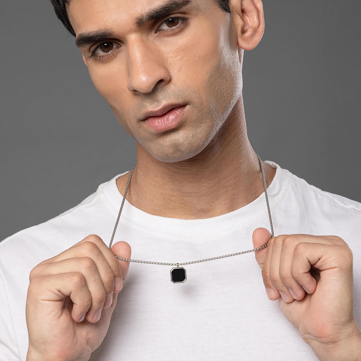 SALTY ALPHA Anti Tarnish Stainless Steel Midnight Charisma Locket Neck Chain for Men | Stylish Pendant Necklace | Jewellery Accessories for Boys | Minimal Jewelry | Gifts for Boyfriend & Husband SALTY ALPHA Anti Tarnish Stainless Steel Midnight Charisma Locket Neck Chain for Men | Stylish Pendant Necklace | Jewellery Accessories for Boys | Minimal Jewelry | Gifts for Boyfriend & Husband