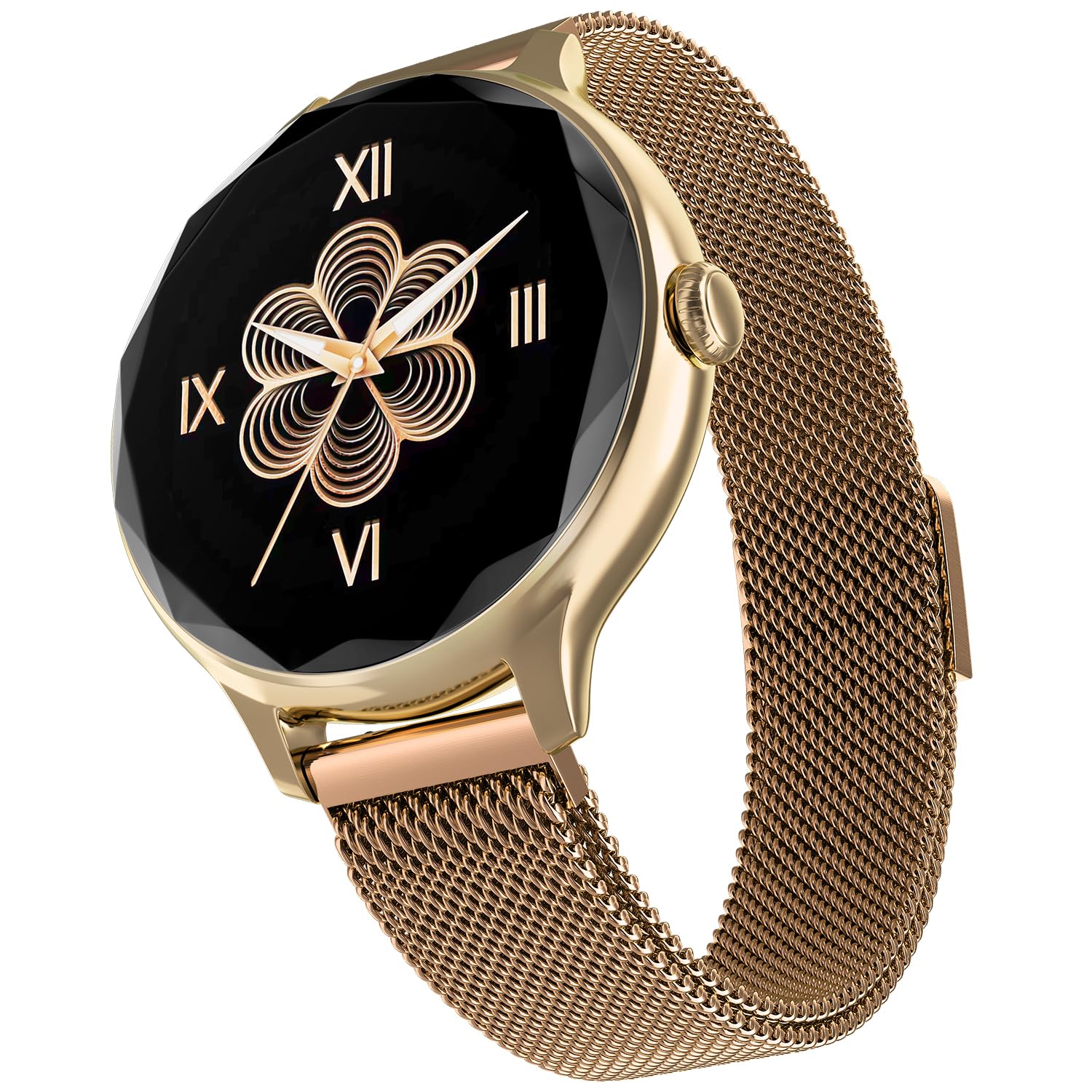 Noise Diva Smartwatch with Diamond Cut dial, Glossy Metallic Finish, AMOLED Display, Mesh Metal and Leather Strap Options, 100+ Watch Faces, Female Cycle Tracker Smart Watch for Women (Gold Link) Noise Diva Smartwatch with Diamond Cut dial, Glossy Metallic Finish, AMOLED Display, Mesh Metal and Leather Strap Options, 100+ Watch Faces, Female Cycle Tracker Smart Watch for Women (Gold Link)