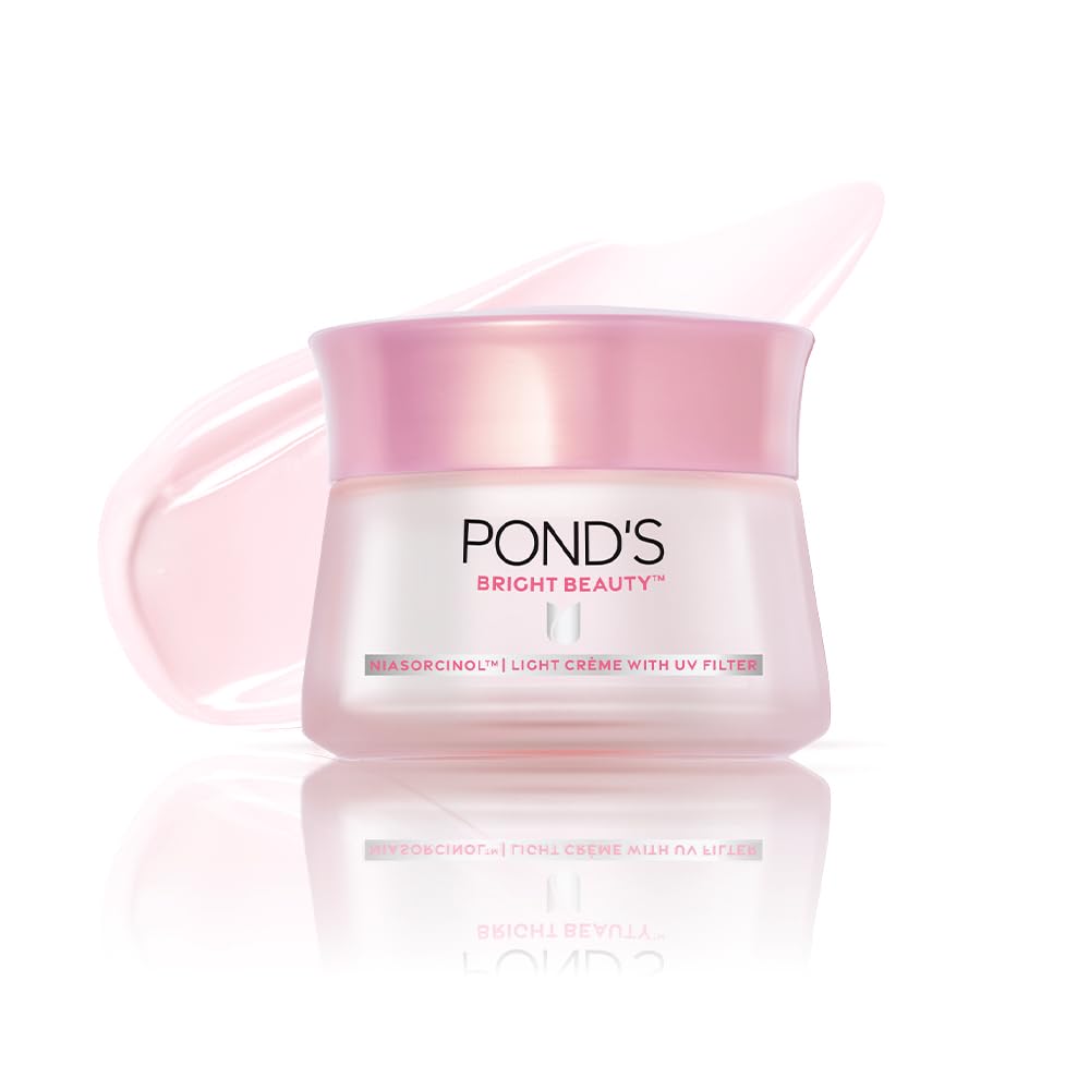 Pond’s Bright Beauty Light Cream with UV Filter | Niasorcinol | 100x Better than Vitamin C | Niacinamide | Fades Dark Spots, Brightens Skin, 50g