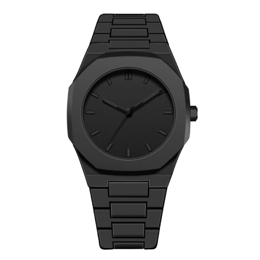 Shocknshop Minimalist Creative Design Analog Full Black Chain Strap Wrist Watch for Men Boys -WCH372