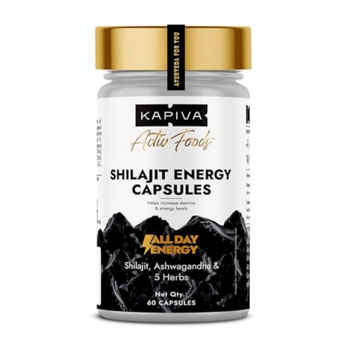 Kapiva Shilajit/Shilajeet Energy 60 Capsules | Made with 100% Pure Shilajit | For All Day Energy & Stamina | With Ashwagandha,Gokshura | Contains 12 Vitamins & 13 Minerals Kapiva Shilajit/Shilajeet Energy 60 Capsules | Made with 100% Pure Shilajit | For All Day Energy & Stamina | With Ashwagandha,Gokshura | Contains 12 Vitamins & 13 Minerals