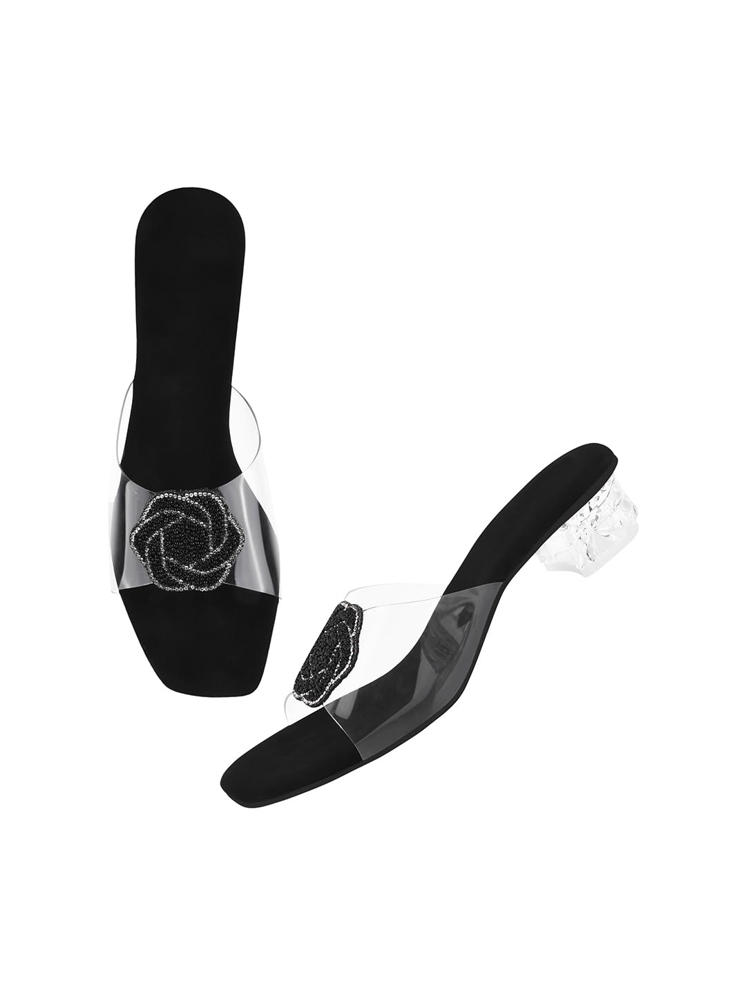 SilverArrow Women’s Breezy Cove Heeled Block Heel |Fashion Jutti Sandal | Emboidery with Stone Design Perfect for Casual/Outdoor/Party