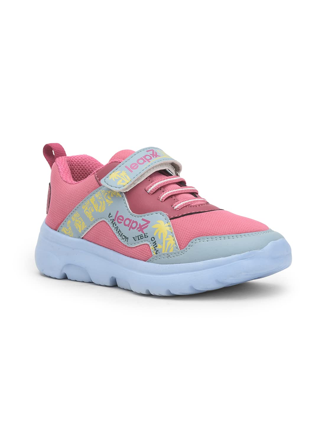Liberty Leap7x TURBO-1E Non-Lacing Sports Walking Shoes for Kids – Pink, Royal Blue & Sea Green | Comfortable and Durable – Suitable for Slip-On Gym, Jogging and Outdoor – Cushioned Footbed