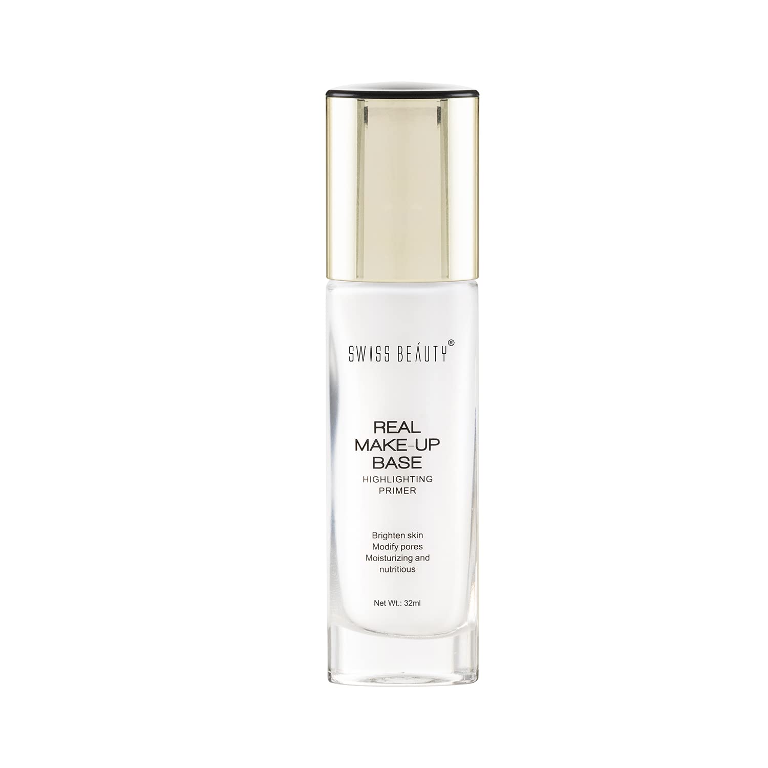 Swiss Beauty Real Makeup Base Highlighting Primer| Skin-Hydrating Poreless Primer With Natural Glow Finish For Face Makeup |Shade – Natural Tint, 32Ml