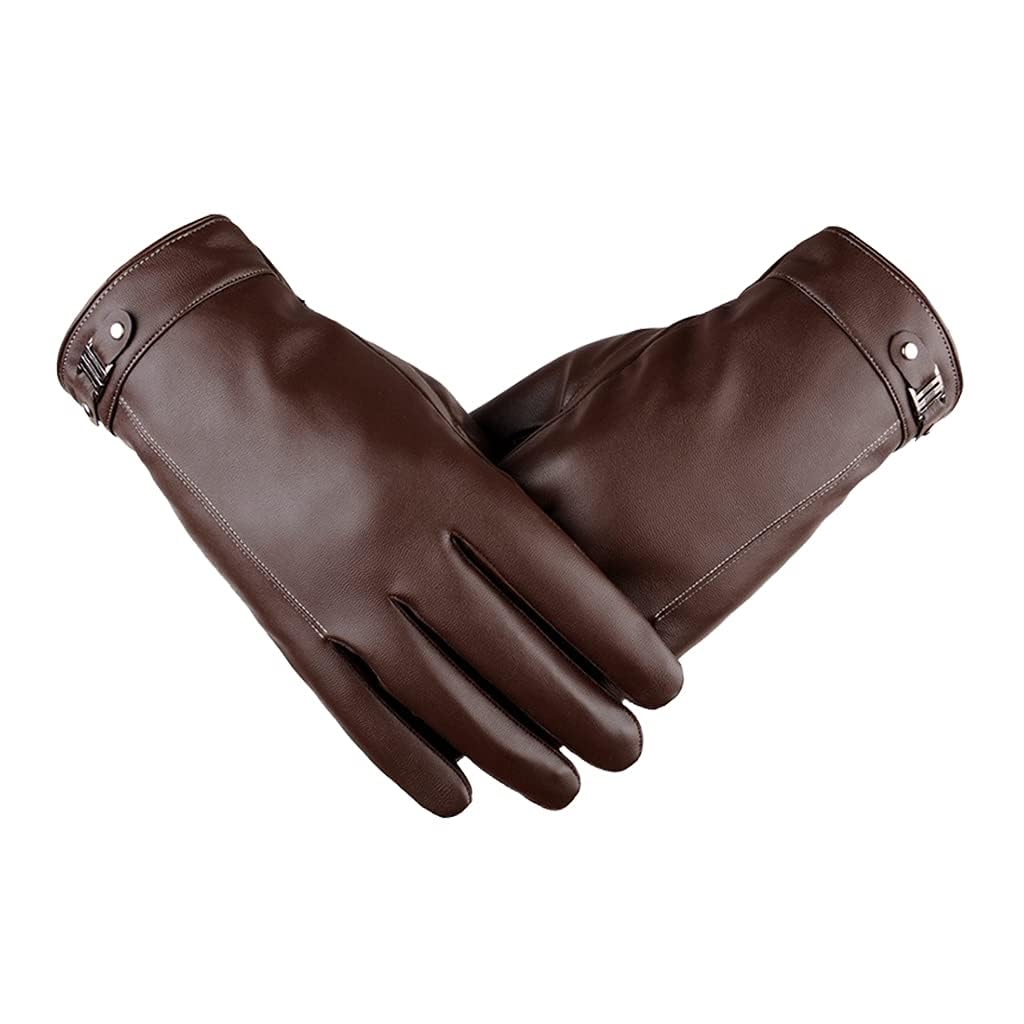 YUPPIN Men’s Winter Leather Wristwear with Warm Lining | Stylish & Windproof Gloves for Bike Riding, Driving & Outdoor Wear – Available in Black & Brown