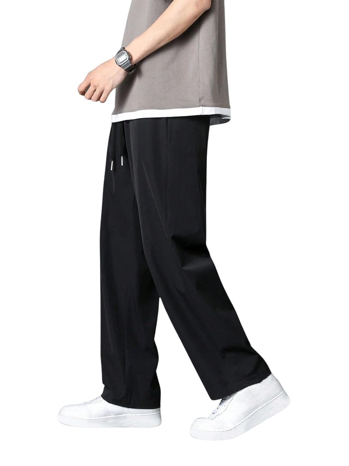 GRECIILOOKS Lycra Track Pants for Men – Stretchable Loose Fit Gym Joggers | Korean Style Workout Pants with Trendy Gym & Streetwear Bottoms with Utility Pockets (Available in Plus Size and Combo Pack of 2)