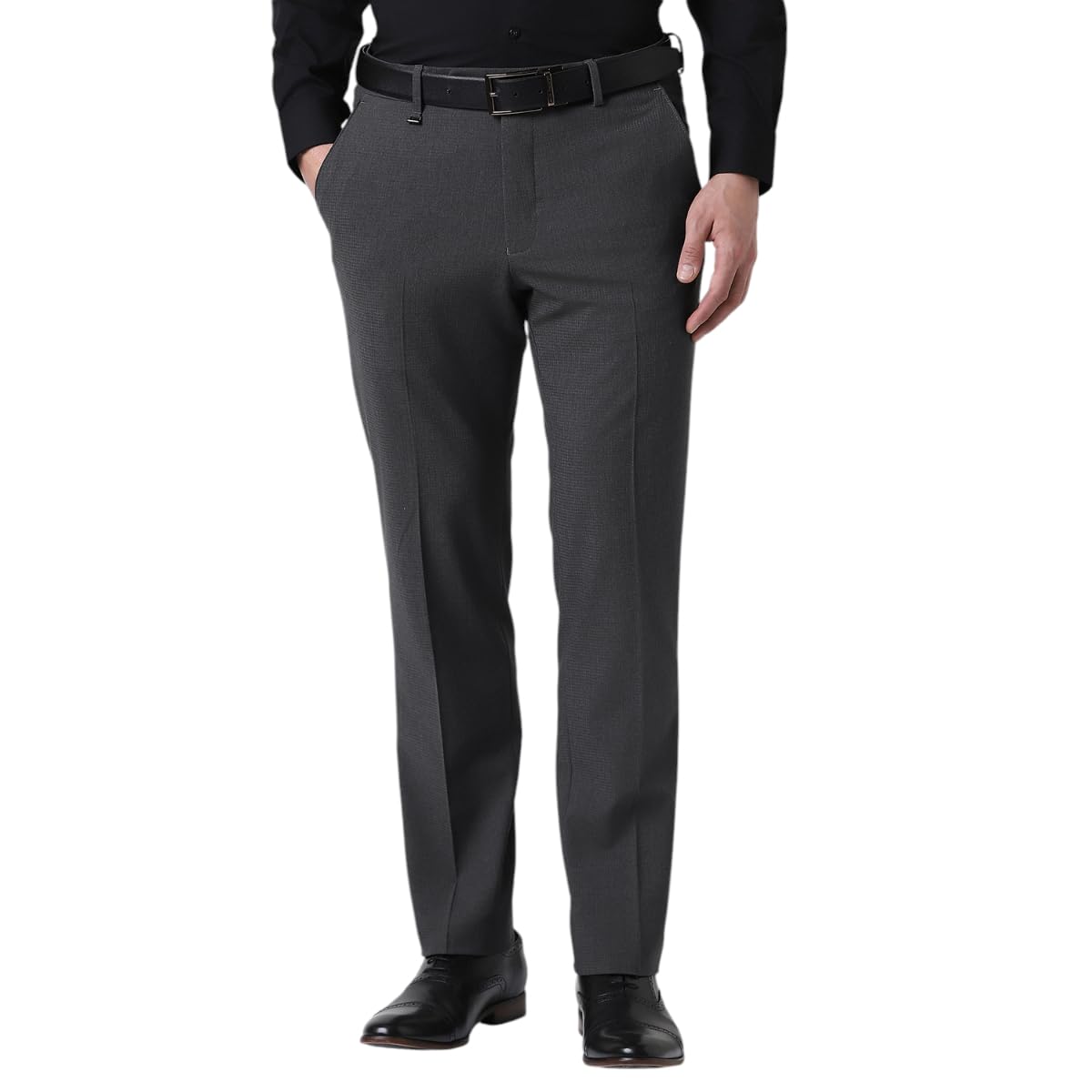 Van Heusen Men Mid Rise Slim Fit Cotton Blend Workwear Trouser