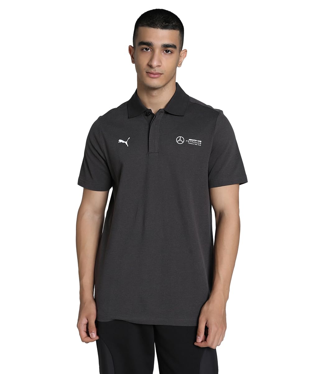 Puma Men’s Cotton Solid Printed MAPF1 Two Tone Polo Regular Fit T-Shirt