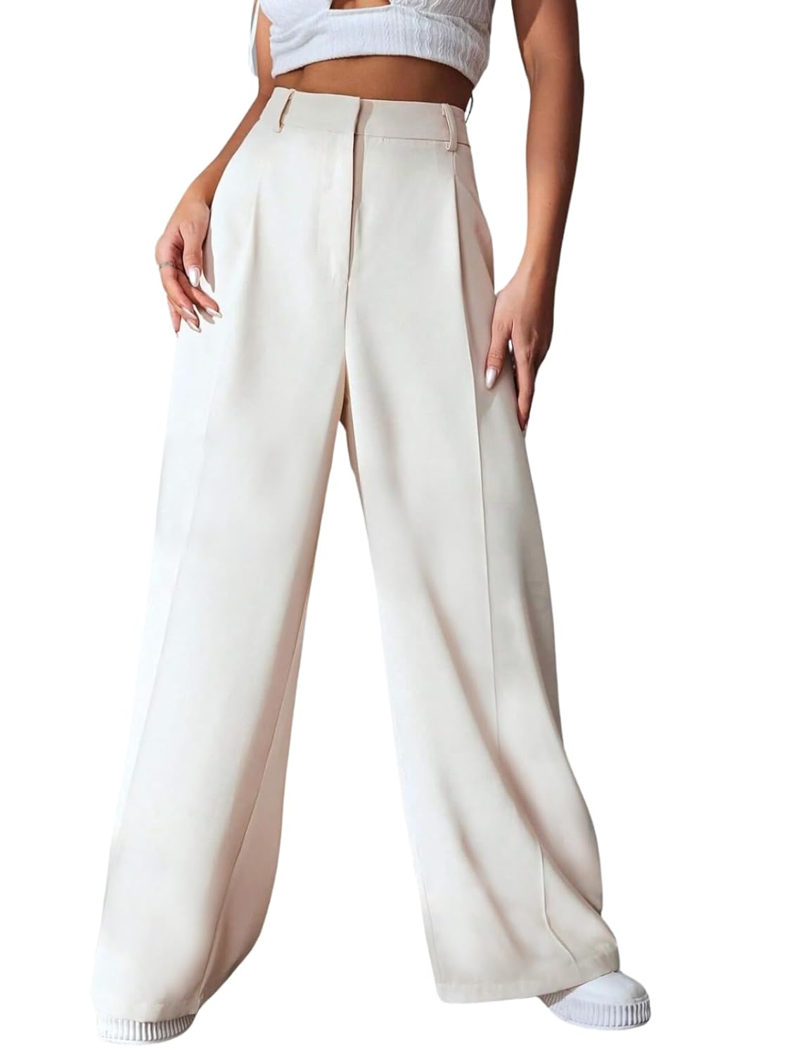 GRECIILOOKS Women High Rise High Waist Trousers Flared Korean Style Formal Pants| Elegant Workwear for Office, College & Events (Combo Pack of 2)