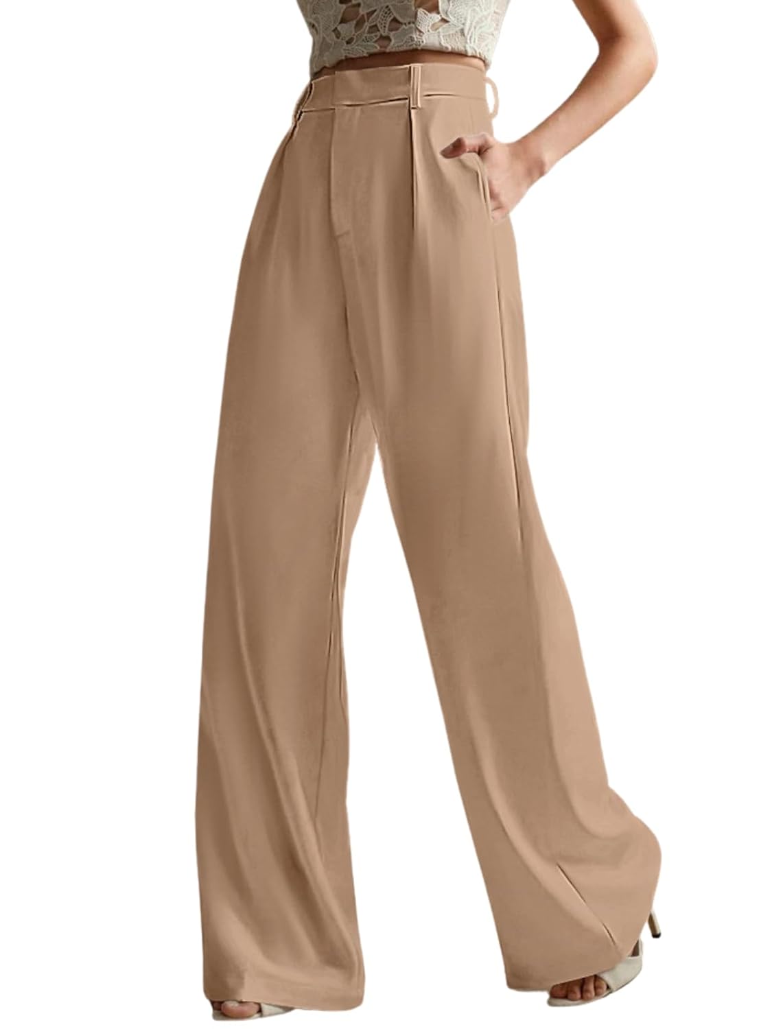 GRECIILOOKS Women High Rise High Waist Trousers Flared Korean Style Formal Pants|Elegant Workwear for Office, College & Events (Combo Pack of 2)