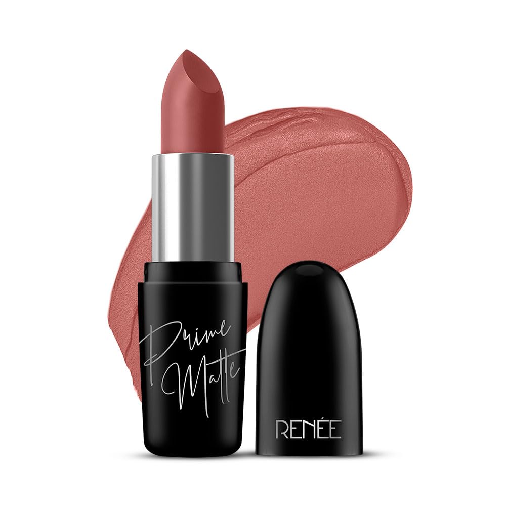RENEE Prime Matte Lipstick – Velvet Mauve, Lightweight & Long-Lasting Formula, Creamy Matte Finish, One Swipe Application, Non-Drying, Vitamin E Infused, 4.5Gm RENEE Prime Matte Lipstick – Velvet Mauve, Lightweight & Long-Lasting Formula, Creamy Matte Finish, One Swipe Application, Non-Drying, Vitamin E Infused, 4.5Gm