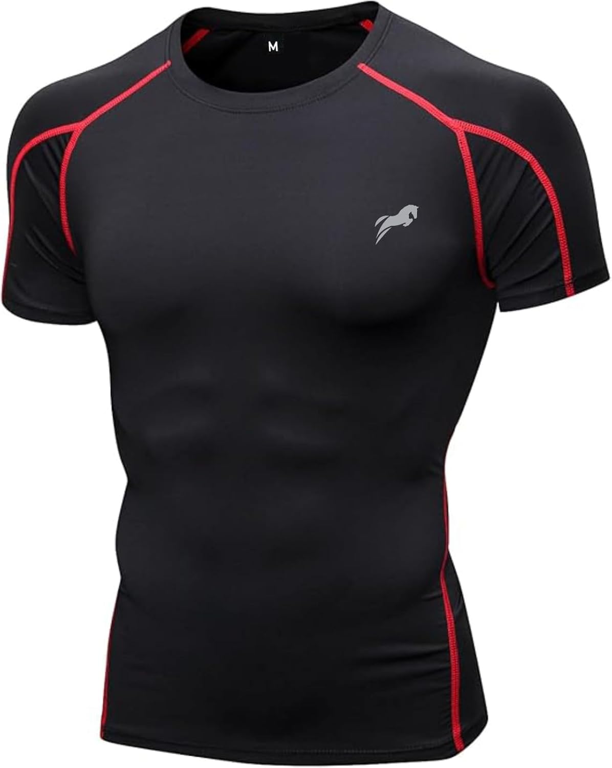 JUST RIDER Half Sleeve Compression T-Shirt – Men’s Athletic & Sports Tights for Fitness Compression T Shirt for Men Gym