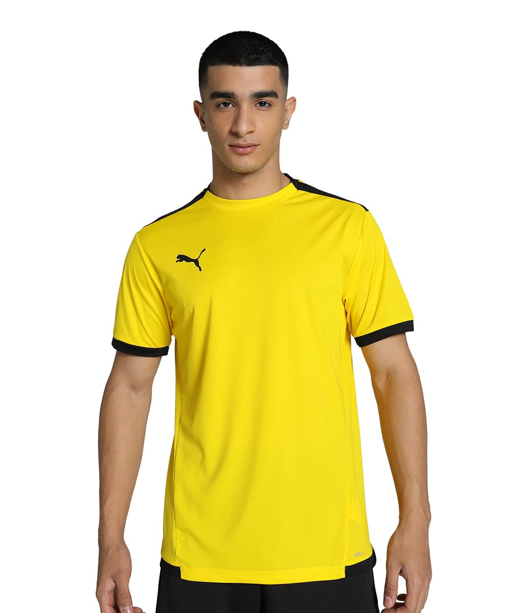 Puma Men’s teamLIGA Football Jersey | Lightweight and Sweat Proof Polyester Sports Crew Neck Training T-Shirt for Men | Breathable Athletic T-Shirt for Football & Sports