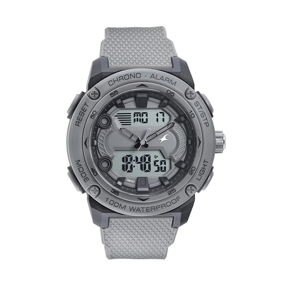 Fastrack Men Streetwear Analog Digital Grey Dial with Polyurethane Strap Watch for Guys – NS38065PP02